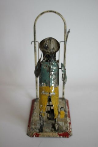 ANTIQUE Germany BING GUNTHERMANN MONKEY TRAINER Tin Wind Up Hand Painted Toy 5