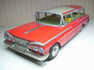 Huge 14” Long Y Japan Tin Friction 1961 Plymouth Station Wagon