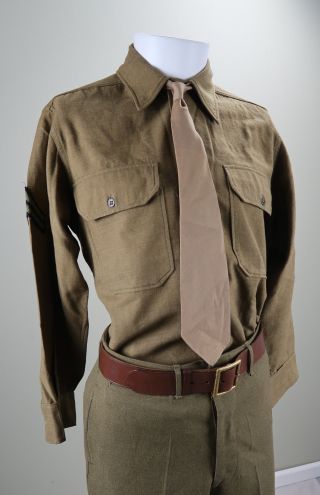 WWII Officer soldier dress uniform shirt and tie military US Army Air force Corp 4