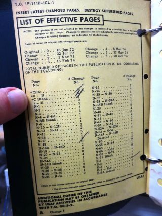 F 111D USAF Flight Crew Checklist,  Oct.  1974,  T.  O.  1F - 111D - 1CL - 1,  USAF 4