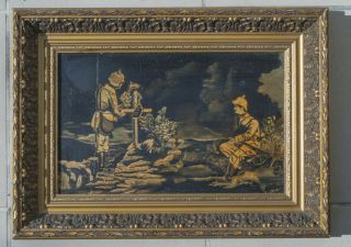 German Soldiers In Pickelhaubes Ww1 Painting Signed Wwi