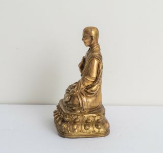 Chinese Tibetan Antique/Vintage Gilt Bronze Figure Of Buddha,  1890 - 1950. 4