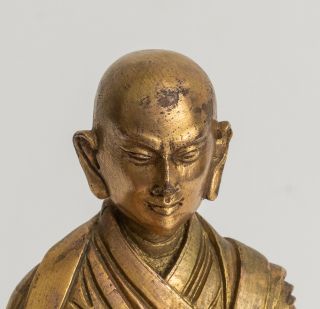 Chinese Tibetan Antique/Vintage Gilt Bronze Figure Of Buddha,  1890 - 1950. 6