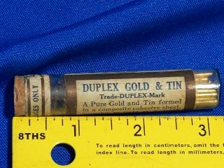 Rare Antique Advertising Meier Dental Dentist Duplex Gold & Tin Tube Glass