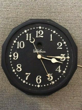 Vintage Model M1 Telechron Kitchen Wall Clock - Serial No.  227128a Black Bakelite