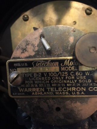 Vintage Model M1 Telechron Kitchen Wall Clock - Serial No.  227128A Black Bakelite 3