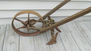 Early Cast Planet Jr wheel hoe tool holder Star Wheel with cutting blades 2