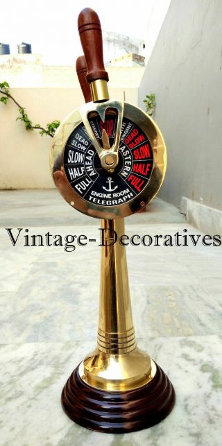 Handmade Brass Telegraph Vintage Ship Engine Room Decor Telegraph Itm14 "