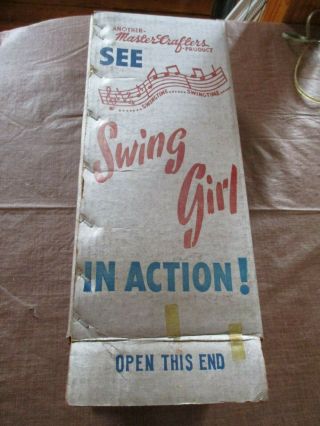 RARE,  MASTER CRAFTERS,  BANJO SWINGTIME,  Swinging Girl Motion Clock 227 W/BOX 8