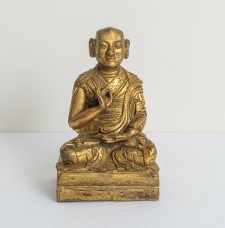 Chinese Tibetan Antique/vintage Gilt Bronze Figure Of Buddha1930 - 1970
