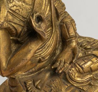 Chinese Tibetan Antique/Vintage Gilt Bronze Figure Of Buddha1930 - 1970 9