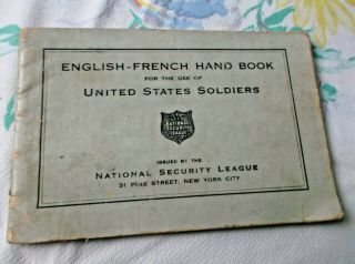 Ww1 French Language Handbook Pamphlet Us Soldiers Aviation Weapons Medical Wear