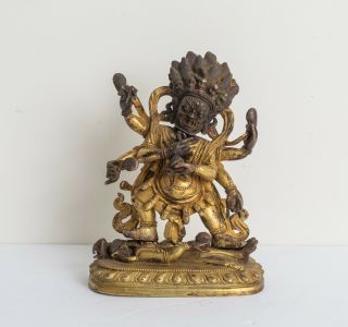 Chinese Tibetan Antique/vintage Gilt Bronze Figure Of Buddha