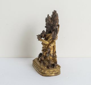 Chinese Tibetan Antique/Vintage Gilt Bronze Figure Of Buddha 4