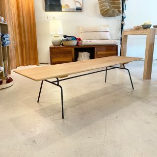 Paul Mccobb Iron Base Maple Top Coffee Table Mid Century Modern Vintage