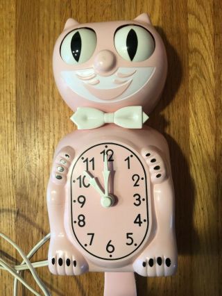 Vintage 1960 ' s KIT CAT KLOCK - Model D3 - Pink - California Clock Co - Repair 3