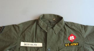 40s WWII WW2 US Army Military Twill HBT Shirt Jacket Green 13 Star Button 38 11