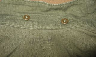 40s WWII WW2 US Army Military Twill HBT Shirt Jacket Green 13 Star Button 38 3