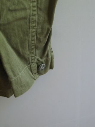 40s WWII WW2 US Army Military Twill HBT Shirt Jacket Green 13 Star Button 38 6