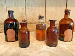 5 Antique Apothecary Bottles 2