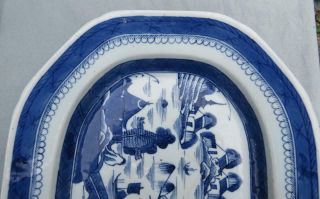 CHINESE EXPORT CANTON BLUE & WHITE 13 1/2 