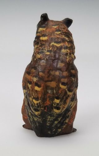 ANTIQUE VIENNA AUSTRIAN COLD - PAINTED BRONZE MINIATURE OWL BIRD FIGURES 11