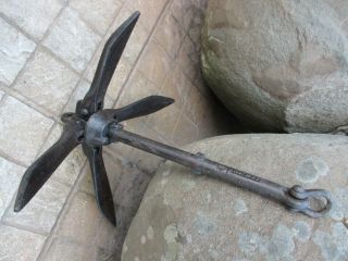 Vintage Norway Co.  Folding Boat Steel Anchor Maritime Unique Disign 3.  4 Lbs