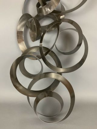 Signed Curtis Jere Continuity Brushed Metal Wall Sculpture 39 