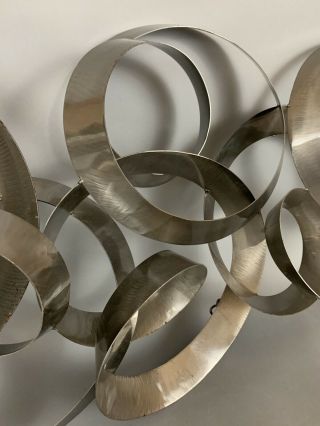 Signed Curtis Jere Continuity Brushed Metal Wall Sculpture 39 