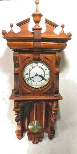 Huge 42 " Swinger 8 Striking Day Wall Clock With Headpiece