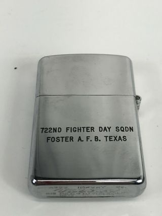 Vintage USAF 722nd Fighter Day Squadron Foster AFB Lighter 3