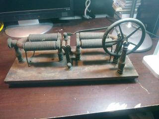Antique Electro Magnetic Toy Electric Apparatus Spinning Wheel Electric Charged