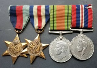 Wwii British Issue 4 Medal Group