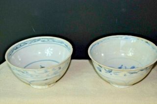 Antique Pair Chinese 15th Century Hoi An Hoard Shipwreck Bowls Dishes Sotheby 