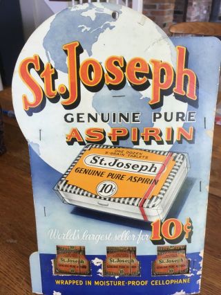 Antique Medicine Druggist/pharmacy St Josephs Aspirin Display Full Contents