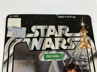 Star Wars ANH 1978 12 Back - C Han Solo Small Head Vtg Kenner Unpunched MOC No POP 3