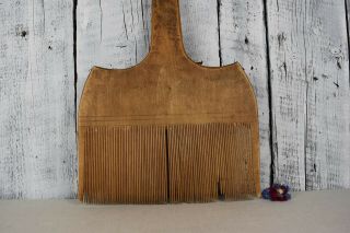 Antique wooden comb / Vintage comb wool / Wooden carder / Primitive rustic decor 2
