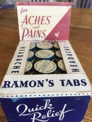 Antique Medicine Druggist/pharmacy Medicine Display Ramons Tabs Full Contents