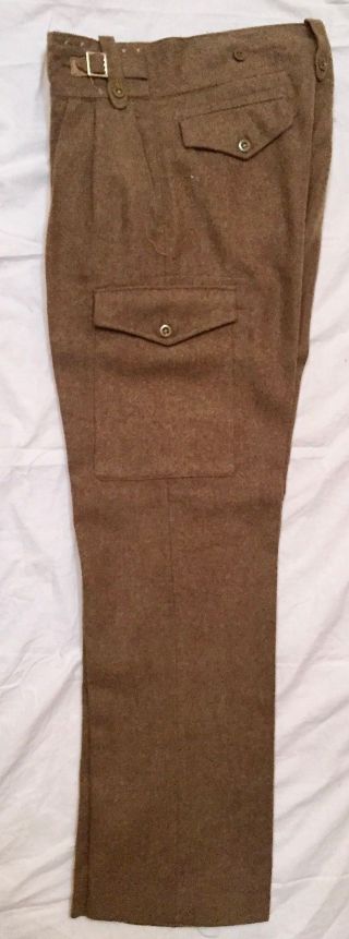 Vintage WWII British Army 1949 Wool Battle Dress Trousers Size 4, 2