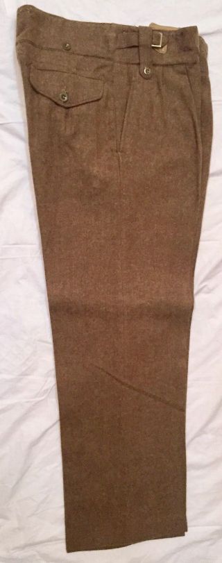 Vintage WWII British Army 1949 Wool Battle Dress Trousers Size 4, 3