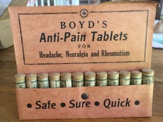 Antique Medicine Druggist/pharmacy Boyds Advertising Display Full Contents