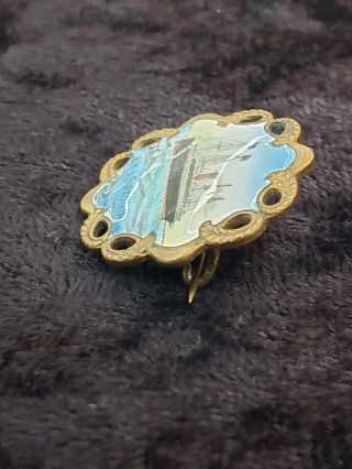 Antique British Cunard Line - R.  M.  s.  Saxonia Ocean Liner - WWI Troop Ship Pin 3