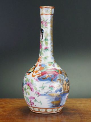 Antique Chinese Porcelain Canton Famille Rose Blue and White Vase 19th C QING 4