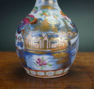 Antique Chinese Porcelain Canton Famille Rose Blue and White Vase 19th C QING 5