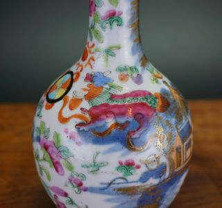 Antique Chinese Porcelain Canton Famille Rose Blue and White Vase 19th C QING 8