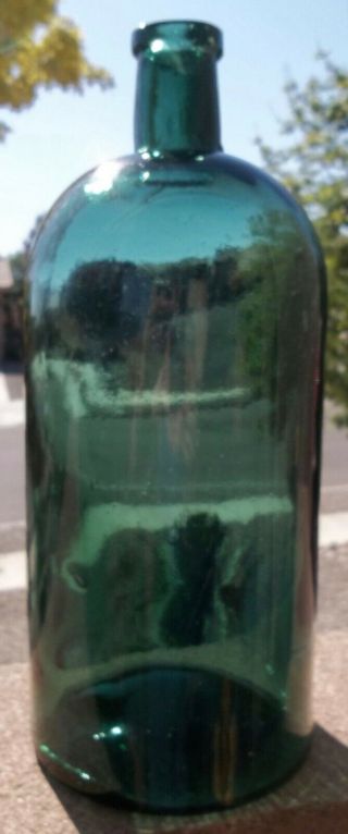 Large Blue Green Apothecary Bottle