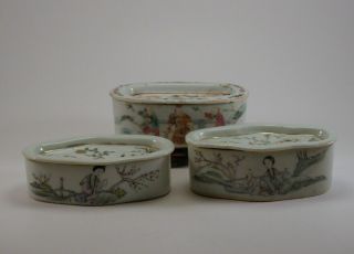 Group Of Chinese Antique Porcelain Jardinere and Boxes - Late Qing 19th Republic 2