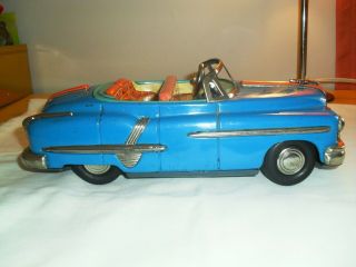 Rare & Stricking Pontiac Convertible Tin Toy Friction Car 1960 