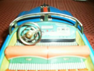 RARE & STRICKING PONTIAC CONVERTIBLE TIN TOY FRICTION CAR 1960 ' S MADE IN JAPAN 3