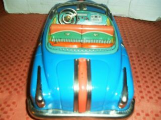 RARE & STRICKING PONTIAC CONVERTIBLE TIN TOY FRICTION CAR 1960 ' S MADE IN JAPAN 6